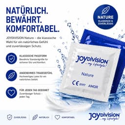 JOYDIVISION Nature condooms 100 stuks - Transparante premium condooms van natuurrubberlatex, 53mm standaardmaat, 0,07mm wanddikte, extra veilig & dermatologisch getest — thumbnail 2