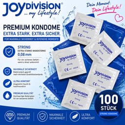 JOYDIVISION Strong condooms - 100 stuks - Premium latex, 0,09mm wanddikte, 53mm standaardmaat, extra veilig & dermatologisch getest — thumbnail 2