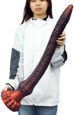 Rode Siliconen Fantasie DIldo - Lang 65 Cm - Diameter 9 cm — thumbnail 1