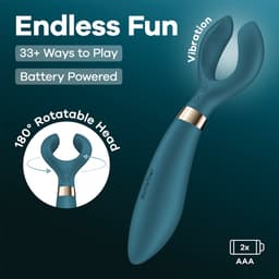 Satisfyer Endless Fun | multifunctionele vibrator met 33+ toepassingsmogelijkheden | 3 motoren & 100 trilcombinaties | draaibare kop | werkt op batterijen (2×AA) | waterdicht (IPX7) — thumbnail 3