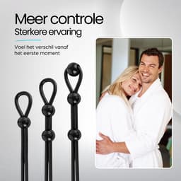 IVY LUX Cockring Set – 9-delige Penisring Set voor Mannen – 3 Verstelbare Cockringen + 6 Siliconen Ringen – Waterdicht & Wasbaar – Zwart en Rood — thumbnail 6