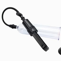 Essentials - Handmatige Penis Pomp met Sleeves - 21 cm - Transparant/Zwart — thumbnail 3