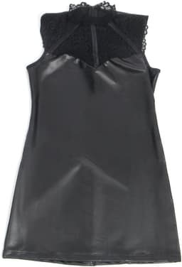 Zeloria PU Leren Lingerie Jurkje met Kant – Sexy Mini Dress – Zwart – M — thumbnail 5