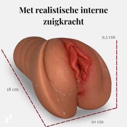 Pillow Pleasure Sabrina® - Masturbator - Pocket Pussy - Sex toys voor mannen - 2 in 1- Realistisch - Kunstvagina & Anus - Compleet sex pakket -Seks toy Inclusief Glijmiddel, Cockringen, Spoeler, Opbergzakje en Droogstok - Sexpop — thumbnail 5