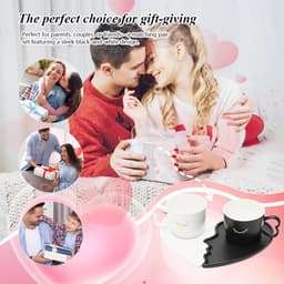 Kusjes Mok Set - Koffie Kopjes - Romantische Momenten - Uniek Ontwerp - 500ml Capaciteit - Wit — thumbnail 3