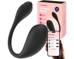 MyFantasy Vibrerend Ei met App 3.0 - Abonnementsvrije Nederlandse App - Vibrators voor Vrouwen - Clitoris Stimulator - Seksspeeltjes voor Koppel - Remote Vibrator Tril Ei - Kamasutra Eitjes - Sex Toys voor Koppels - Zwart