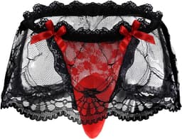 Sexy Sissy Panties voor Mannen met Kant, Transparante Mini Rok en Erotische Ondergoed voor Crossdressers en Cosplay — thumbnail 1