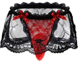 Sexy Sissy Panties voor Mannen met Kant, Transparante Mini Rok en Erotische Ondergoed voor Crossdressers en Cosplay