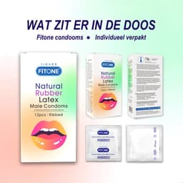 condoom mix pack –36 stuks –condooms met ribbels– condooms noppen – condooms naturel – 3 varianten– condooms met glijmiddel – condooms 52mm – FiTONE — thumbnail 4