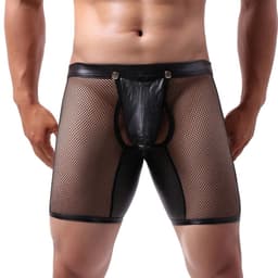 BDSM porno boxershort heren - Verleidelijk, sexy en uitdagend - Spandex - Open kruis - Open billen - Erotische mannen lingerie - Rollenspel - Penis functie — thumbnail 2