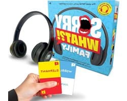 Grappig Woordspel - Liplezen Party - Feestplezier Ontketenen - 40.000 Woordcombinaties - 22.5 cm - Blauw wit rood