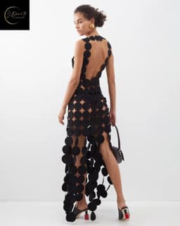 Festival Jurkje Sexy – Erotische Chique Jurk – Sexy Cut-Out Jurk Dames – Zwarte Maxi Dress – Kinky Outfit – Sexy Lingerie Accessoire – Fetish Party & Clubwear – Wasteland, Crazyland, BITCH, Madam Homard, Boudoir Nocturne, Liberté – Maat S, M, L, XL — thumbnail 3