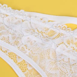 Zeloria Kanten Slip met Open Kruis en Strikdetail – Wit – Dames Lingerie Slip met Bandjes – XXL — thumbnail 6