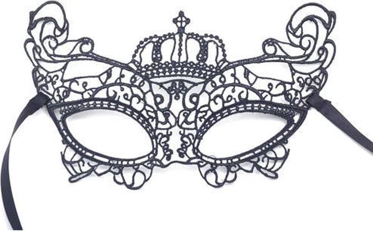 Sexy Masker Kant Zwart Crown - Spannende masker - Leuk voor in bed - Voor vrouwen - Zwart - Lace - Spannend voor koppels - Sex speeltjes - Sex toys - Makkelijk in gebruik - Erotiek - Bondage - Sexspelletjes voor mannen en vrouwen - Seksspeeltjes — afbeelding 1