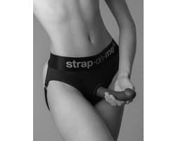 Strap-On-Me - Heroine - Comfortabel Strap-on Voorbinddildo Harnas Van Microfiber - Zwart S