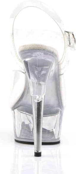 Pleaser - DELIGHT-608 Sandaal met enkelband - US 10 - 40 Shoes - Transparant/Zilverkleurig — thumbnail 4