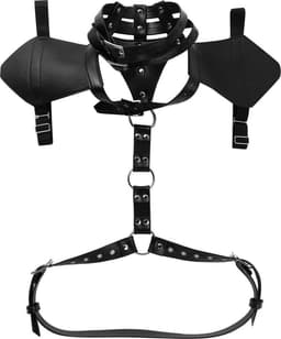 ♛Queen-Toys® Bondage - Mannen Meester harnas - Knevel - BDSM - Schouderharnas mannen - SM pak - Lederlook harnas - Rollenspel kleding — thumbnail 2