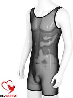 Erotische heren jumpsuit - Transparant - Elastisch - Mouwloos - Bodysuit — thumbnail 1