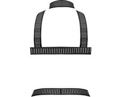 Elastische Harnas met Studs - Eén Maat - Zwart