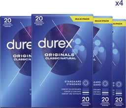 Durex - Condooms - Classic Natural - 4 x 20 stuks - Voordeelverpakking — thumbnail 1