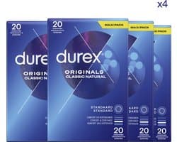 Durex - Condooms - Classic Natural - 4 x 20 stuks - Voordeelverpakking