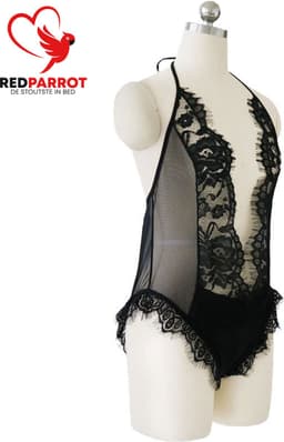 Lightning Black grote maten lingerie | Erotische lingerie plus size | Dames ondergoed | Diepe V hals | Grote maten | Plussize | Sexy | Erotisch | Nylon | Hoge kwaliteit — thumbnail 2