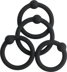 Banoch | Eikelring Set van Zwart Siliconen | Ø 25/28/30/32 mm | Set van 4 Cockringen | Flexibel & Comfortabel | penisring — thumbnail 9
