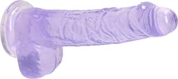 Handful Crystal Clear Transparante Dildo Paars Beginners Dildo Small Invoerdiepte 12 cm Totale Lengte 15 cm — thumbnail 4