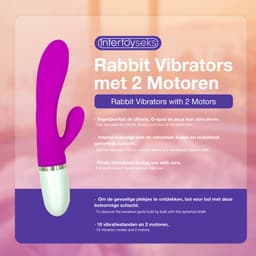Intertoyseks Rabbit Vibrator – Clitoris & G-spot Stimulator – 10 Standen – 2 Motoren – Silicone – Paars — thumbnail 5