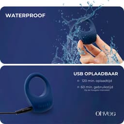 OHYES Cockring Vibrerend - Sex Toys voor Koppels - Vibrerende Cockring - Siliconen Penisring - Night Blue — thumbnail 4