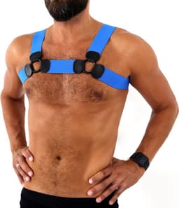 Kiotos - Elastisch Borstharnas - Tuigje - Riemenbody - Blauw - Maat L/XL — thumbnail 1