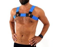 Kiotos - Elastisch Borstharnas - Tuigje - Riemenbody - Blauw - Maat L/XL