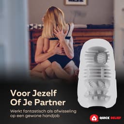 Quick Relief Egg Stroker™ - Masturbator ei - Pocket Pussy - Aftrek Eitje - Sex Toy voor Mannen - Wit — thumbnail 8