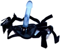 Voorbind dildo - 21 cm - Dildo met voorbind set - Zwart - Dildo doorzichtig - Sex toys - Sex speeltje - Erotisch spel — thumbnail 2