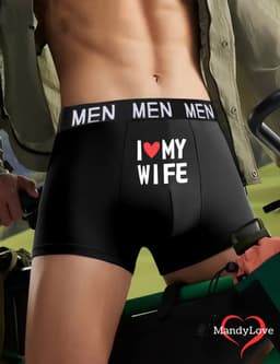 I Love My Wife heren boxers - Maat 2XL - zwarte strakke boxershorts mannen - boxer onderbroeken ondergoed underwear boxershort erotiek mannen — thumbnail 5