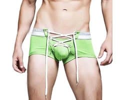 Sexy Heren Boxershort – Veter Sluiting - Groen - Lingerie - Ondergoed - Strak