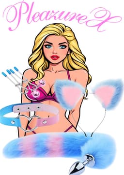 PleazureX - Lingerie Series - Roleplay vos - buttplug - collar - tepelklemmen - oortjes - erotisch — thumbnail 1