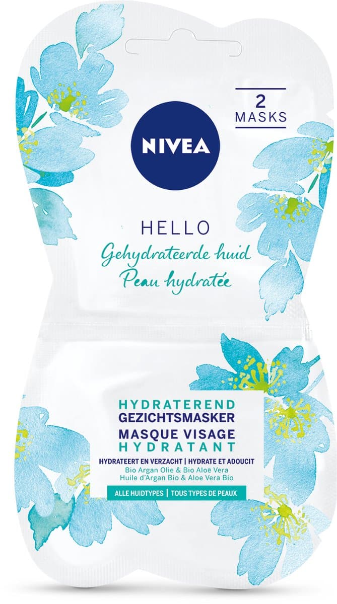NIVEA Pure & Natural Intensief Hydraterend Masker - 2 x 7,5 ml - Gezichtsmasker — afbeelding 1