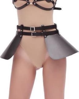 Banoch - Harness skirt open vrouw - rok zwart pu leer - verstelbaar - pony play — thumbnail 5