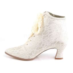 EU 42,5 = US 12 | VICTORIAN-30 | 2 3/4 Flaired Heel Lace Up Ankle Bootie w/Lace Overlay — thumbnail 3