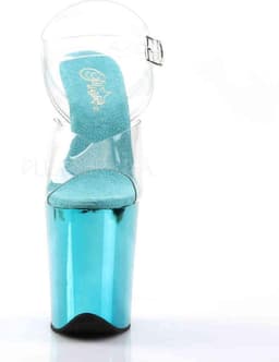 Pleaser - FLAMINGO-808 Sandaal met enkelband, Paaldans schoenen - Paaldans schoenen - 38 Shoes - Blauw/Transparant — thumbnail 2