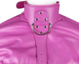 Banoch - Open Breast Straight Jacket Pink - pu leer dwangbuis bondage - Roze — thumbnail 3