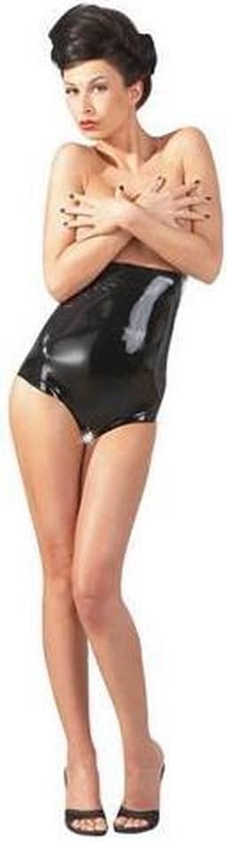 LateX – Latex Hoog Getailleerde Slip met Open Kruis voor Spanning en Toegankelijkheid Maat XL - Zwart — thumbnail 6