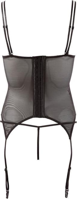 Cottelli Collection – Erotische Bustier van Kant en Satijn met Verwijderbare Cups voor een Spannende Verassing – Maat XL - Zwart — thumbnail 2