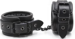 Banoch | handboeien van pu leer gevoerd | zwart | bondage — thumbnail 14