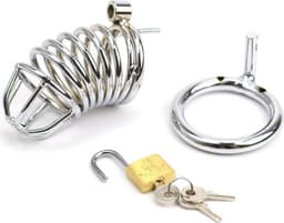 Quick Relief - Pro Lock™ Kuisheidskooi - Metaal - Kuisheidskooi voor Mannen - Chastity cage - Staal Deluxe - Sissy - Cock Cage - Zilver — thumbnail 7