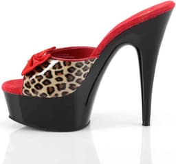 Pleaser - DELIGHT6016 Muiltjes - Paaldans schoenen - 45 Shoes - Rood/Bruin — thumbnail 3
