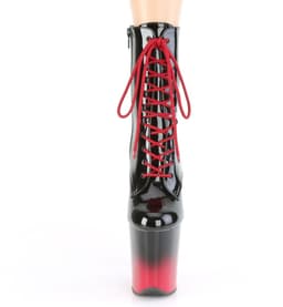 Pleaser - FLAMINGO1020BRH Plateau Laarzen, Paaldans schoenen - Paaldans schoenen - 42 shoes - Zwart/Rood — thumbnail 3