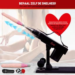 LoveVlijt - Seksmachine met Dildo en vele extra Opzetstukken - Discreet - Sex Fuck Machine - Penetratie - Neukmachine - Voor Mannen en Vrouwen - Talloze Standjes - Clitoris Gspot Stimulator - Krachtige Erotische Machine - Zwart — thumbnail 9