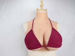 Korte Siliconen Borstprothesen - C Cup - 100% hypoallergene medische siliconen -+ kanten choker - Wearable Borst - Kunstmatige Nep Borst - Valse Borsten Borst - Siliconen Huid Bodysuit - Voor Crossdresser - Transgender - Mastectomie - Body4Everybody — thumbnail 6